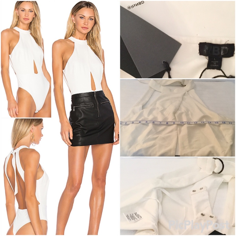 NBD Deacon Bodysuit, Ivory SZ.L, NWT